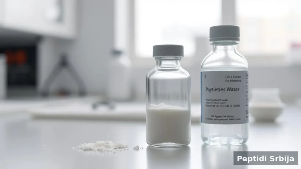 Rekonstitucija liofiliziranog peptida bakteriostatskom vodom u laboratoriji — GHK-Cu Srbija
