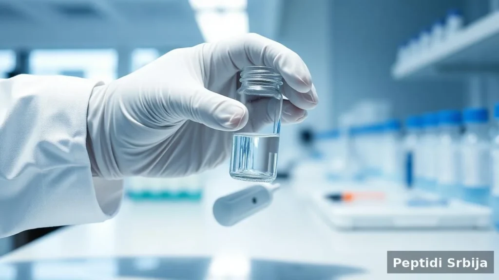 Rekonstitucija liofiliziranog peptida bakteriostatskom vodom u laboratoriji — BPC-157 oporavak povreda